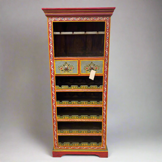 Decorative cabinet with colorful design 