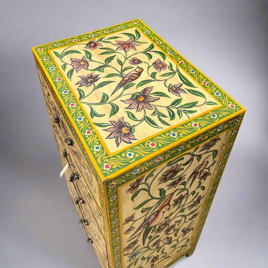 Decorative dresser with floral patterns 