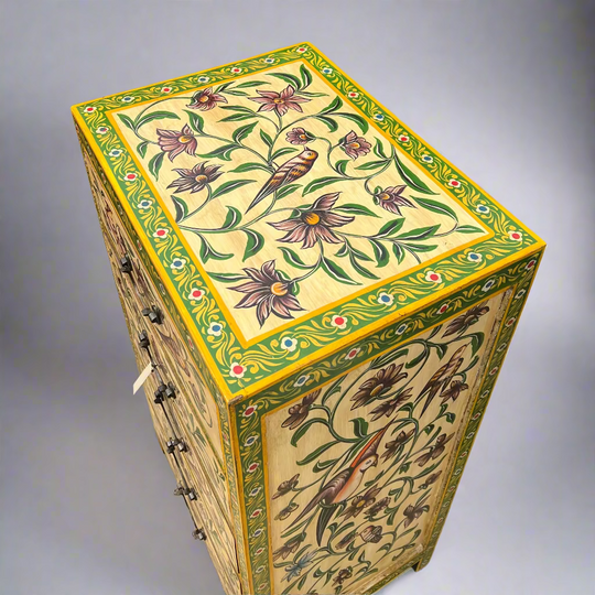 Decorative dresser with floral patterns 