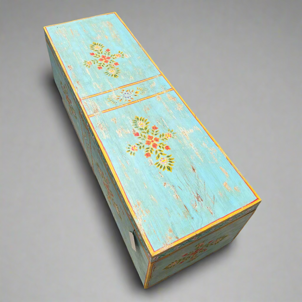 Decorative wooden box with floral patterns 