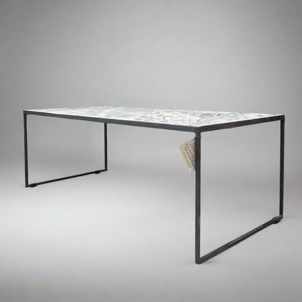 Modern outdoor table with a textured surface 