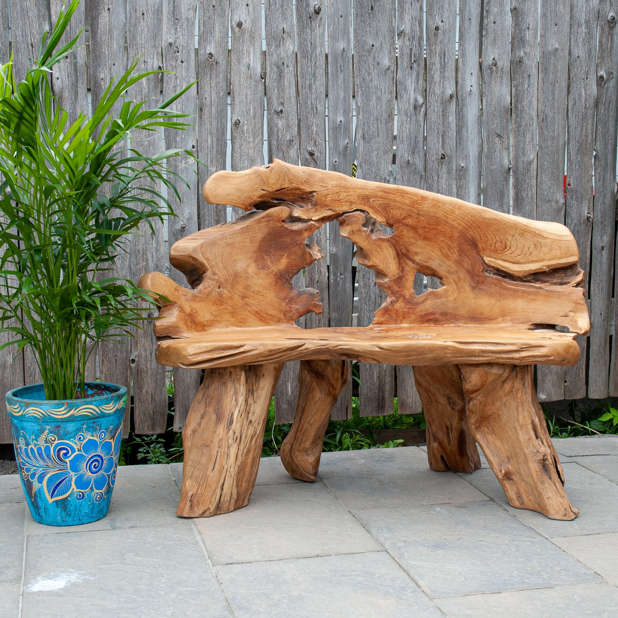 Reclaimed Teak Root Bench