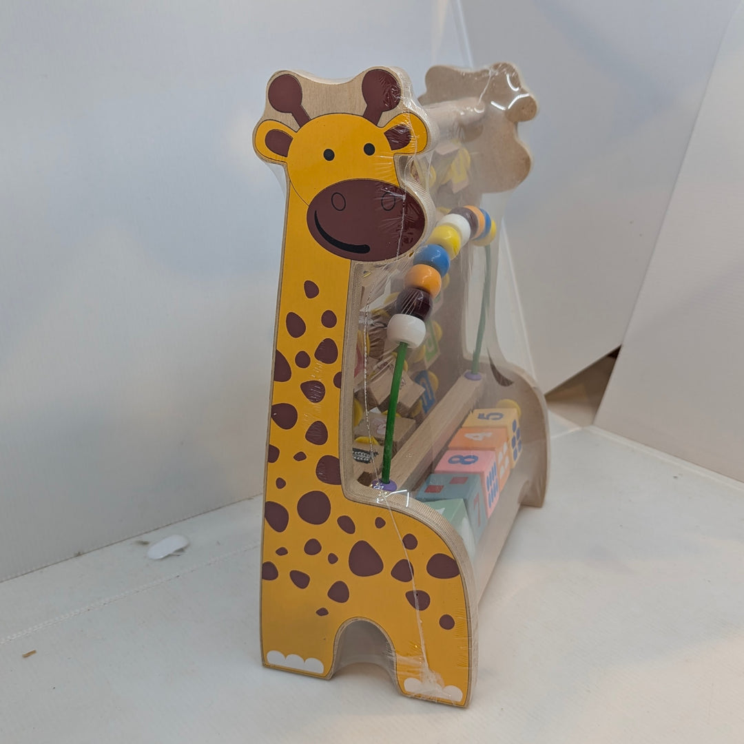 Multi-Activity Giraffe Wood Abacus