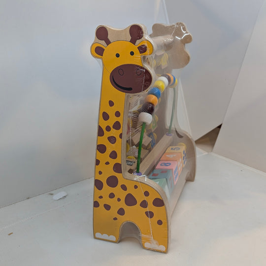 Multi-Activity Giraffe Wood Abacus