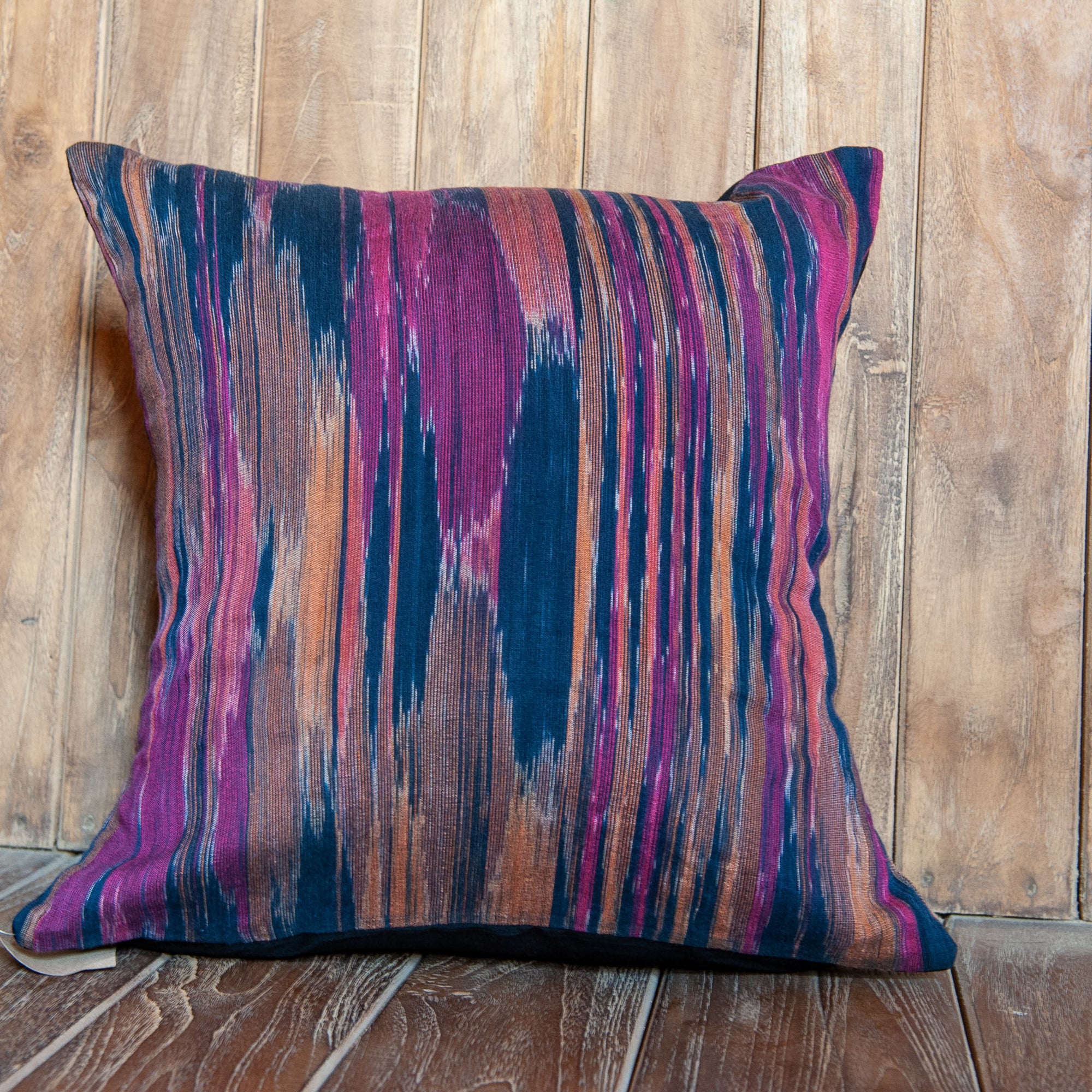 Ikat Cotton Pillow Cover - Pink and Orange Wash