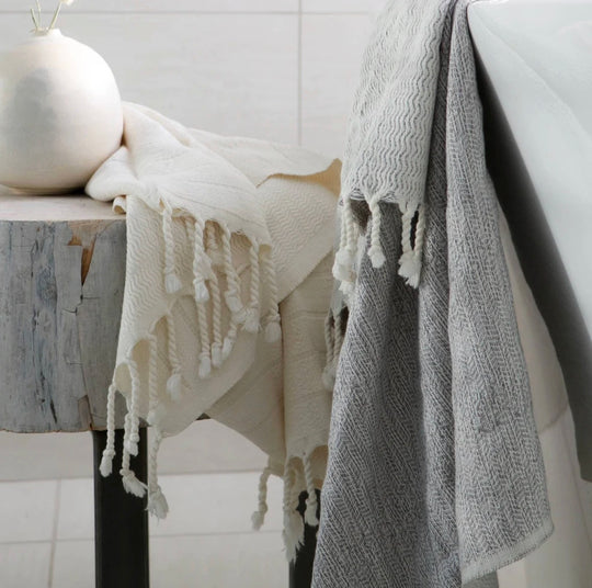 Turkish Hand Towel - Bamboo - Cream