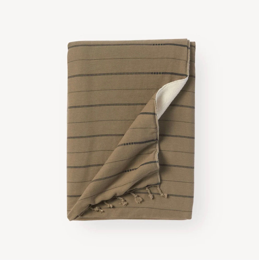 Irena Fleece-Lined Throw - Bark