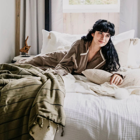 Irena Fleece-Lined Throw - Bark