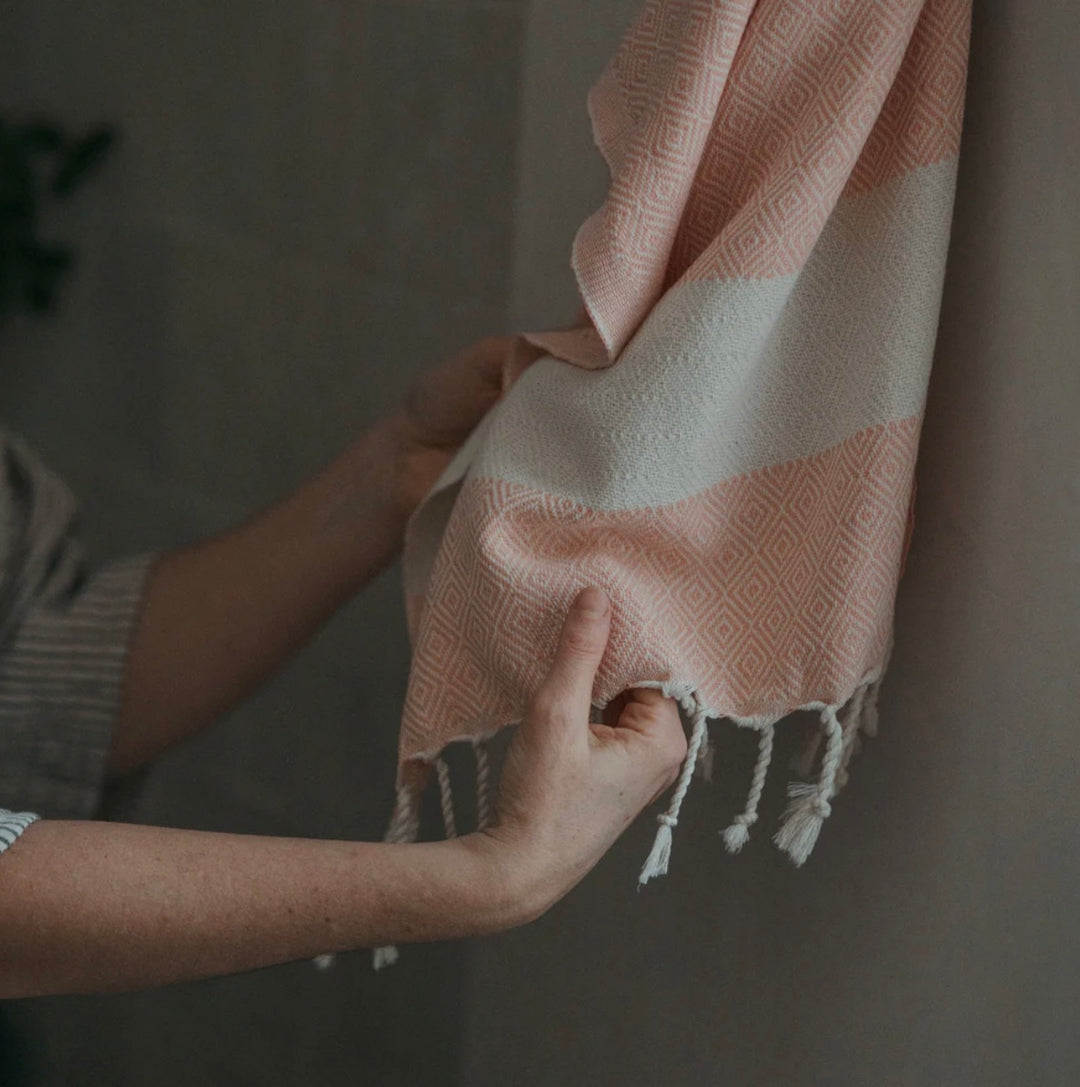 Turkish Hand Towel - Diamond - Grapefruit