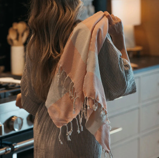 Turkish Hand Towel - Diamond - Grapefruit