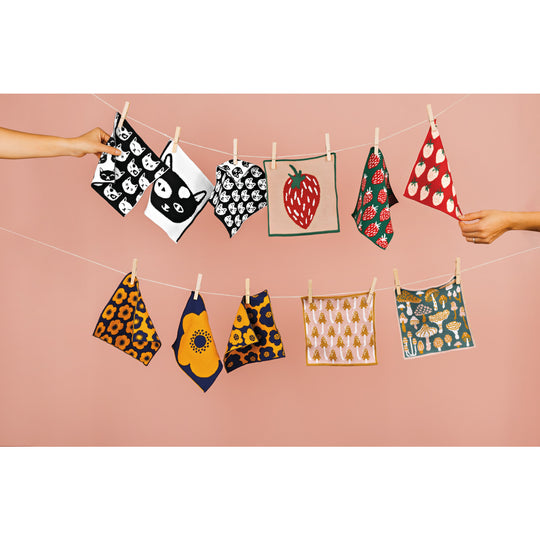 Feline Fine Knit Dishcloth Set of 3