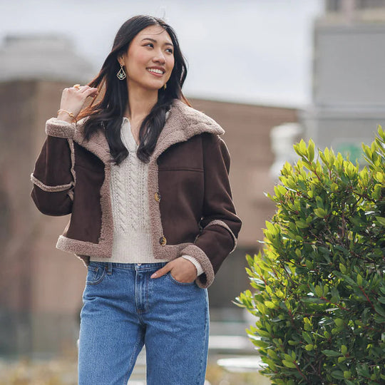 Sherpa Trim Aviator Jacket