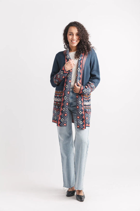 Global Knit Coatigan With Pockets