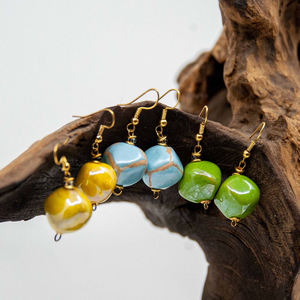 Kazuri Single Cube Earrings