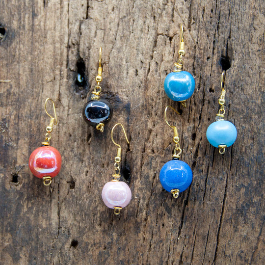Boucle d'oreille Kazuri - Boule
