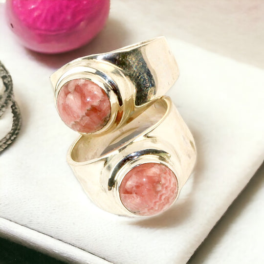 Bali Rhodochrosite Silver Ring