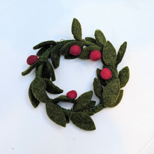Wool Wreath with Berries