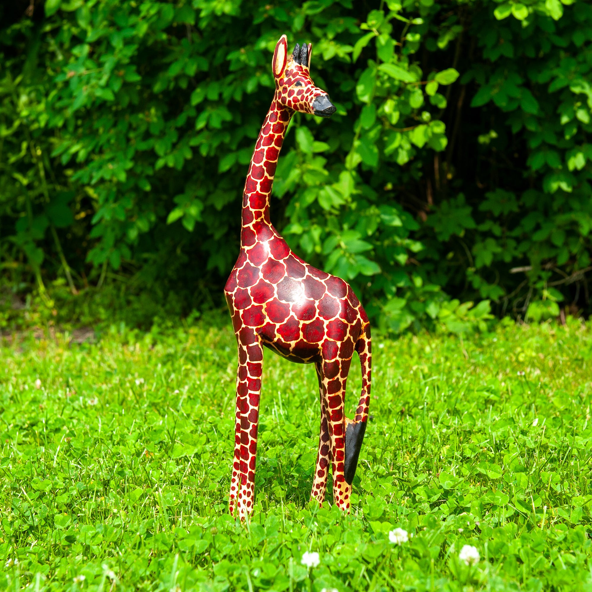 18" Jacaranda Wood Giraffe - Red