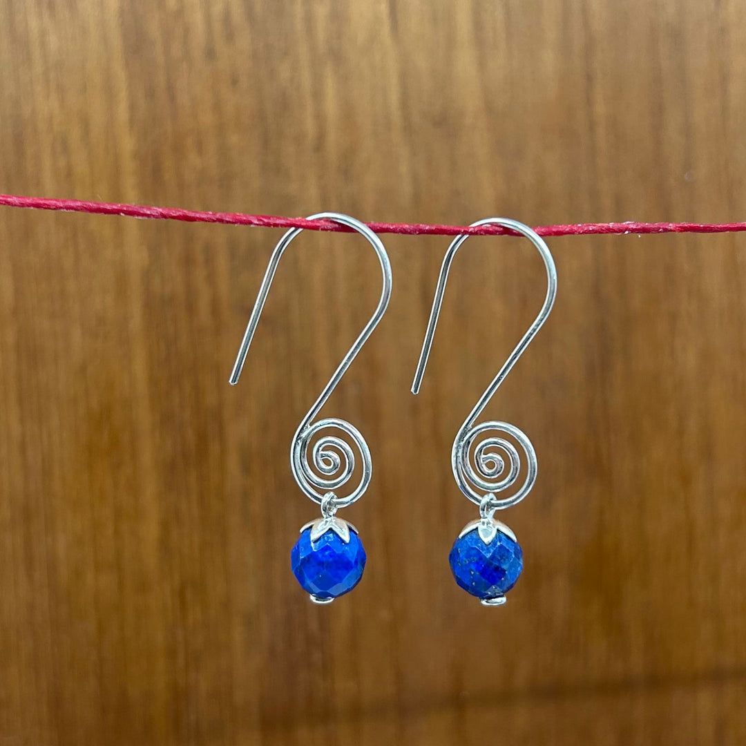 Swirl Lapis Lazuli Dangle Earring