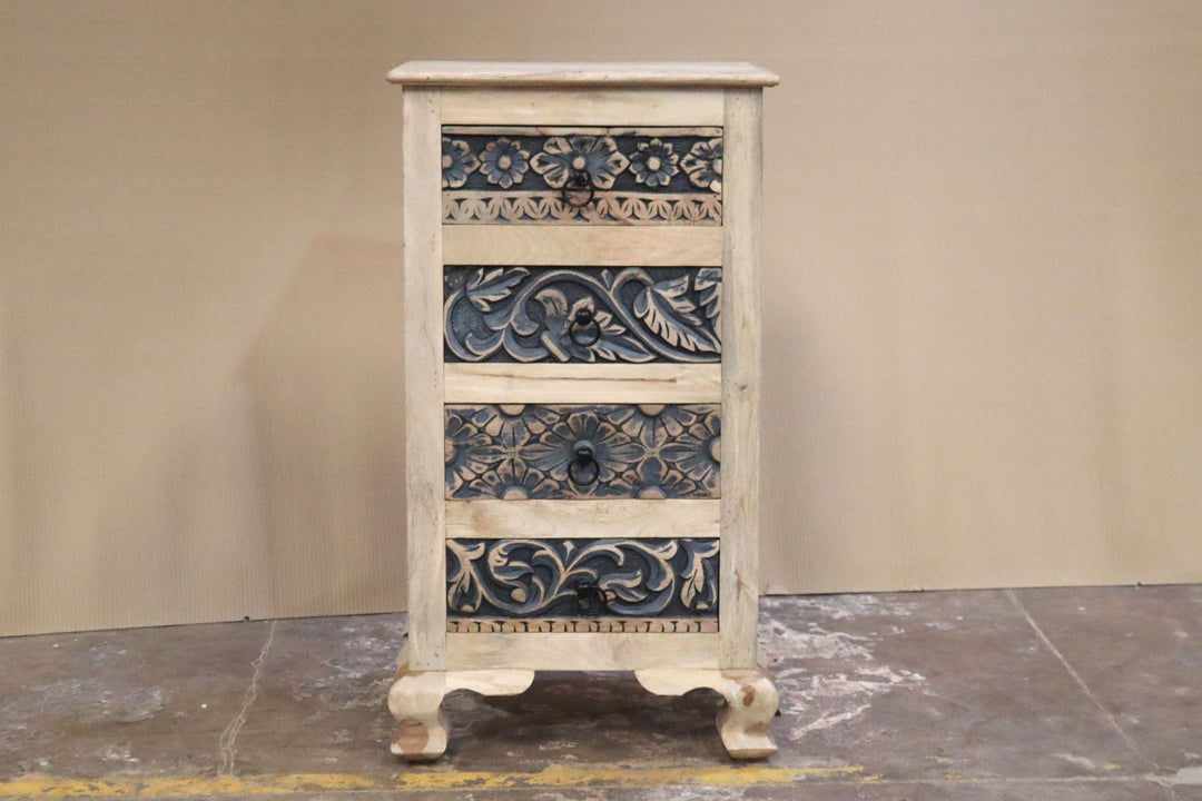 Ornate Carved Mango Wood Chest of Drawers
