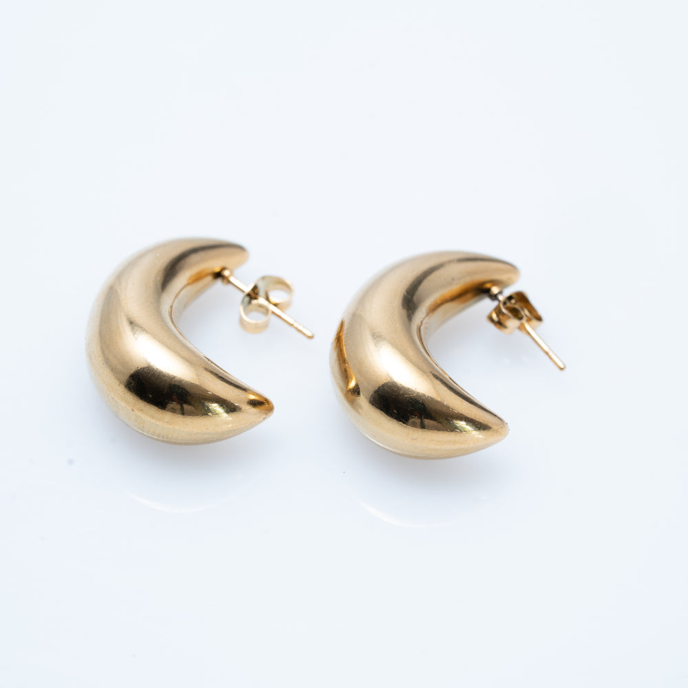 Gold Plated Thick Curve Earrings