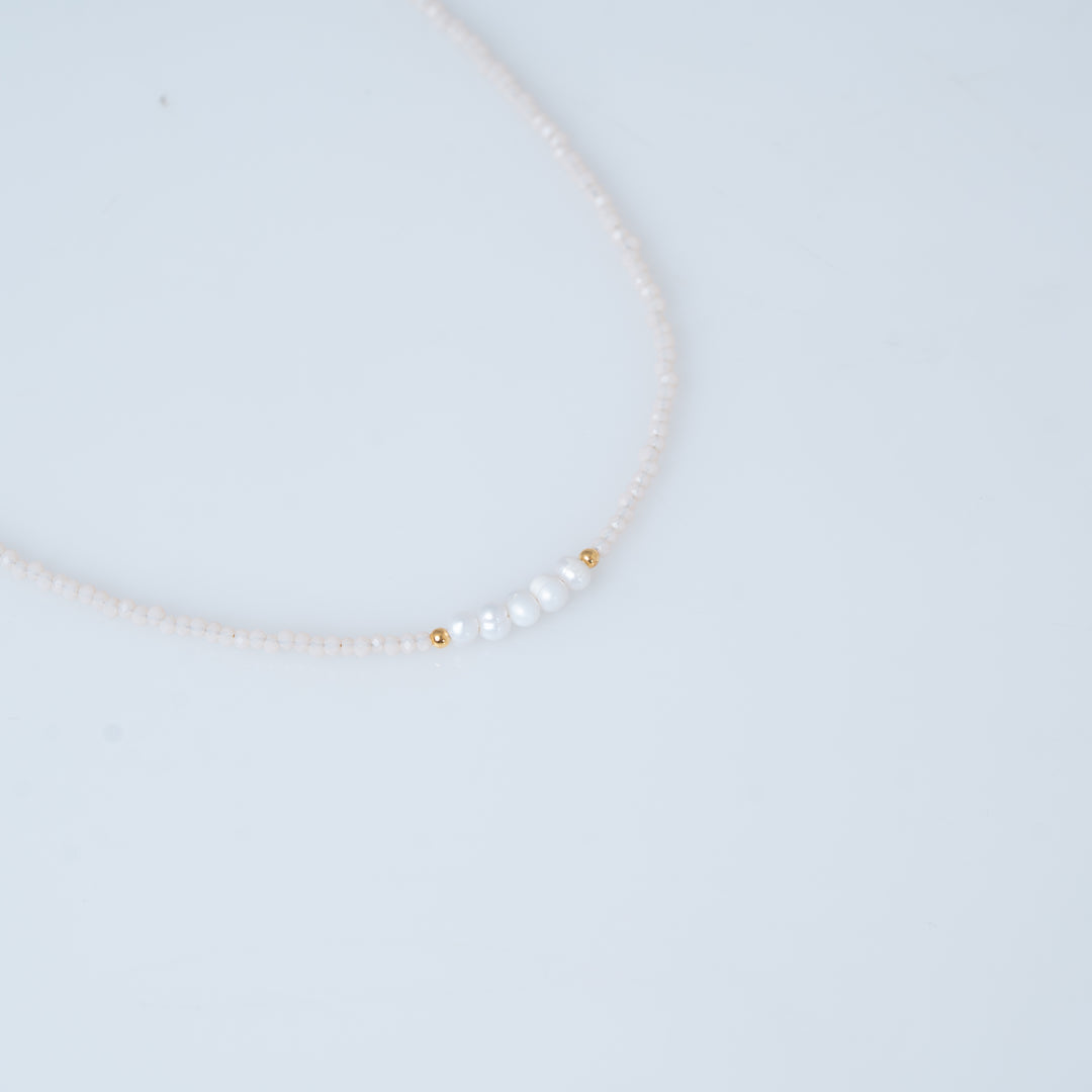 Bali Baby Pink Crystal Necklace