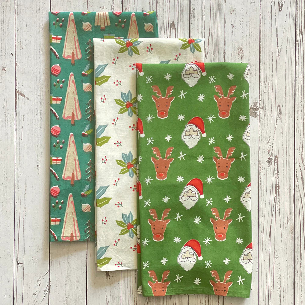 Deck the Halls, Flour Sack Kitchen Towel, Set of 3