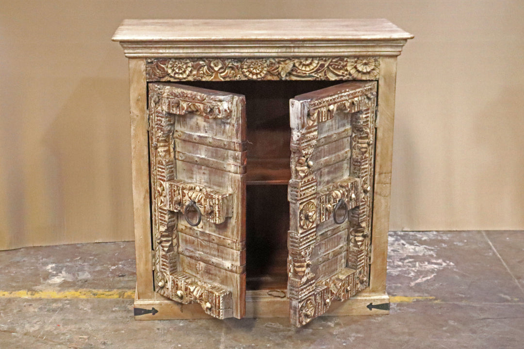 Ornate Carved Reclaimed Teak & Mango Wood Sideboard