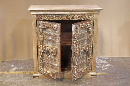 Ornate Carved Reclaimed Teak & Mango Wood Sideboard