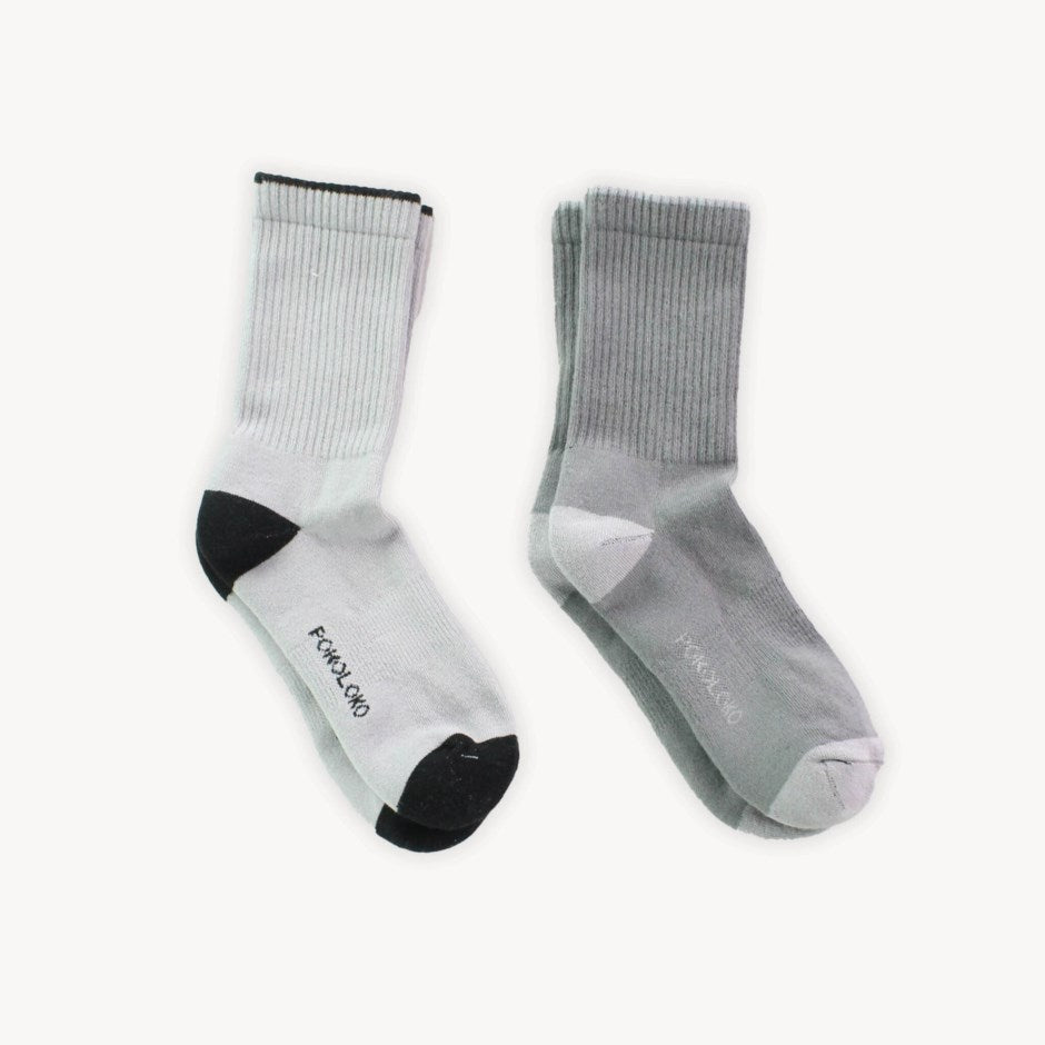 Heel-Toe Socks - Pack of 2- Grey/Grey
