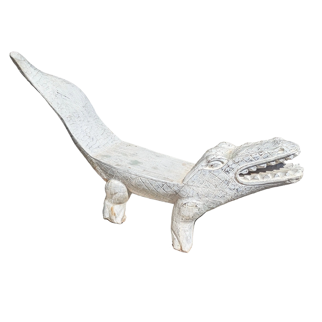 Long Tail Crocodile Reclaimed Teak Bench