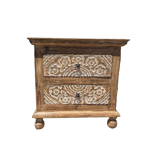 Two-Drawer Reclaimed Teak Nightstand