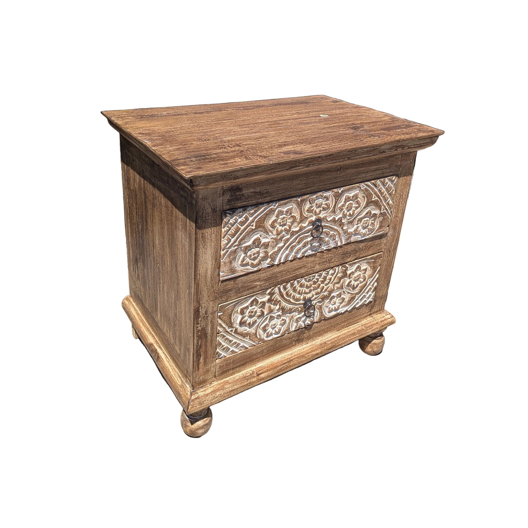 Two-Drawer Reclaimed Teak Nightstand