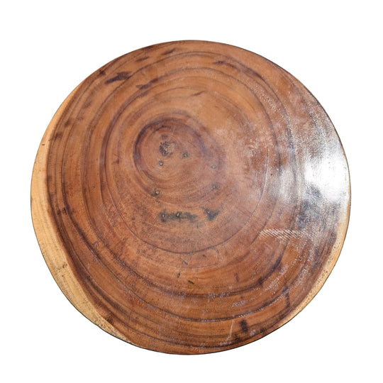 Cone Base Circle Suar Wood Side Table