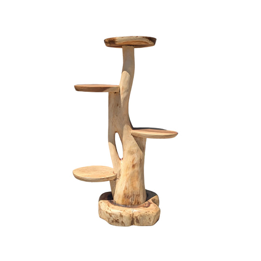 Thick Branch Display Tower Stand Suar Wood