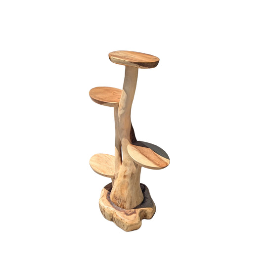 Thick Branch Display Tower Stand Suar Wood