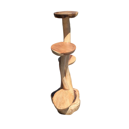 Thick Branch Display Tower Stand Suar Wood