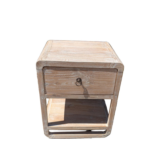 The Ubud Albasia Nightstand with Drawer & Shelf