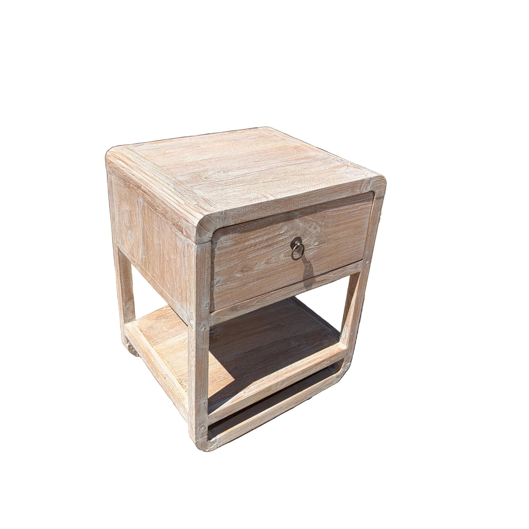 The Ubud Albasia Nightstand with Drawer & Shelf