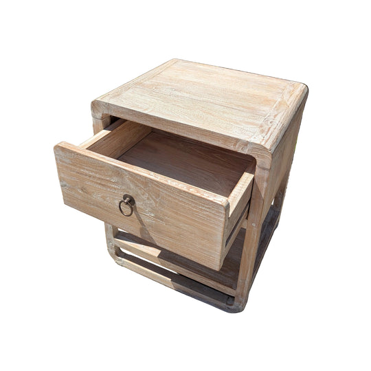 The Ubud Albasia Nightstand with Drawer & Shelf