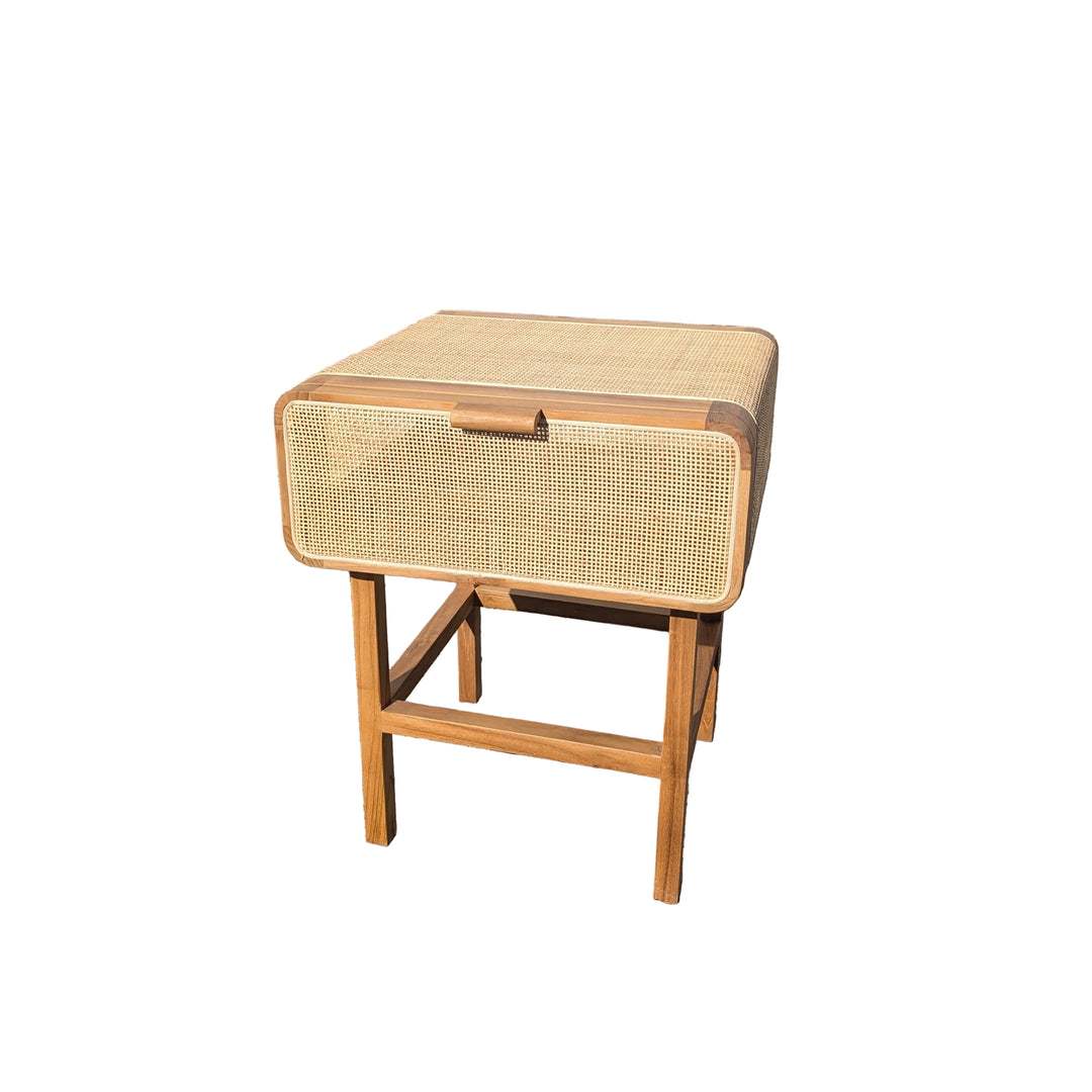 The Anyam Java Teak & Rattan Side Table