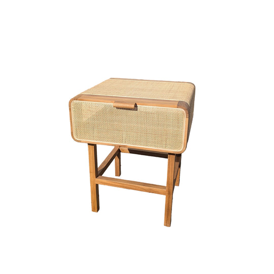 The Anyam Java Teak & Rattan Side Table