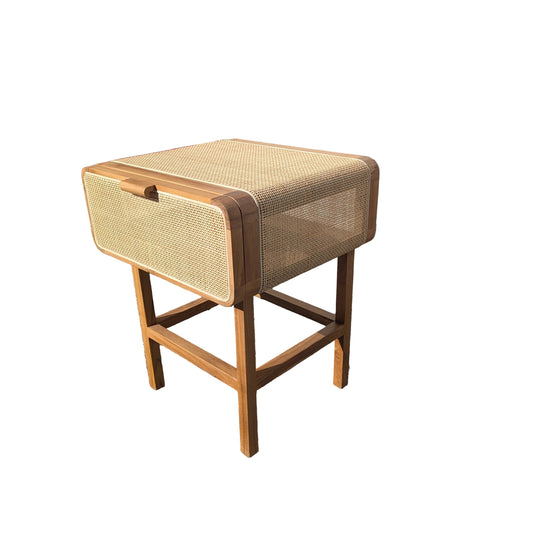 The Anyam Java Teak & Rattan Side Table