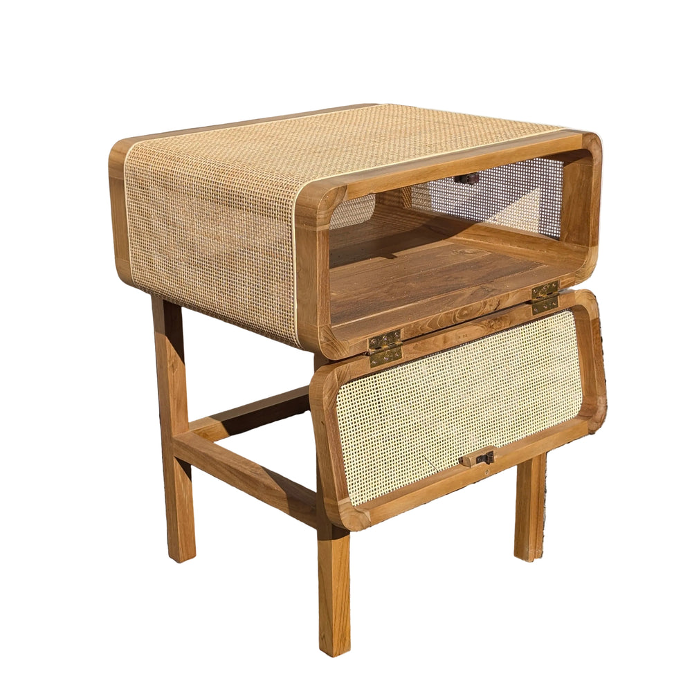 The Anyam Java Teak & Rattan Side Table