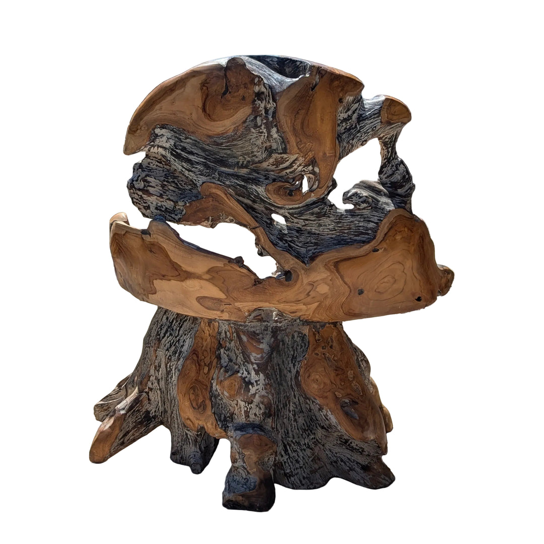Teak Root Chair with Single Leg Base (No Arms)