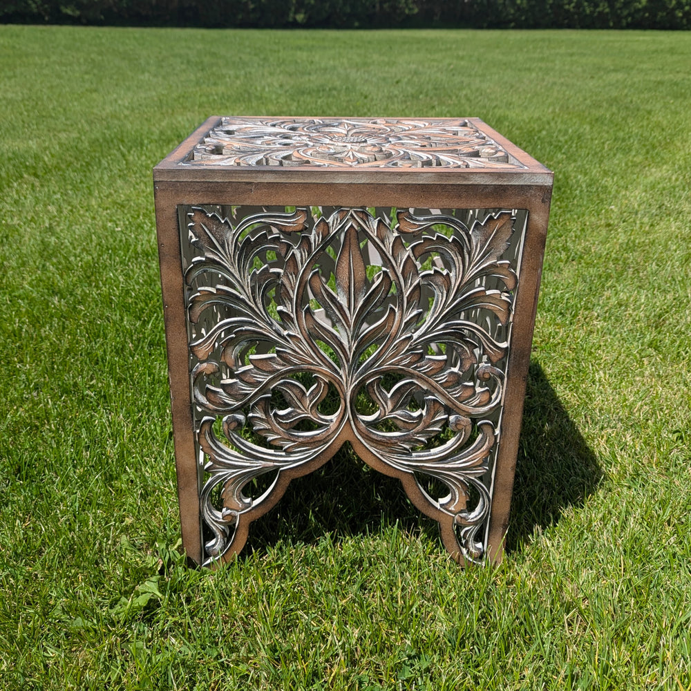 Lotus Design Albasia Wood Side Table
