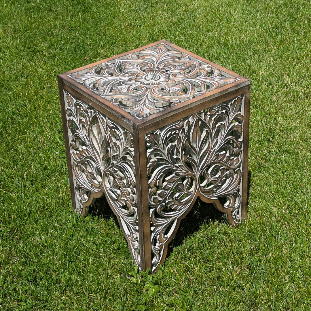 Lotus Design Albasia Wood Side Table