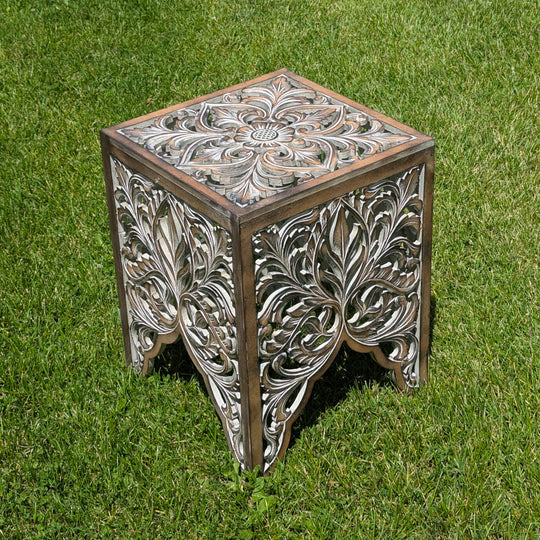 Lotus Design Albasia Wood Side Table