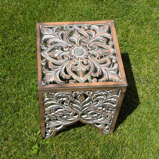 Lotus Design Albasia Wood Side Table