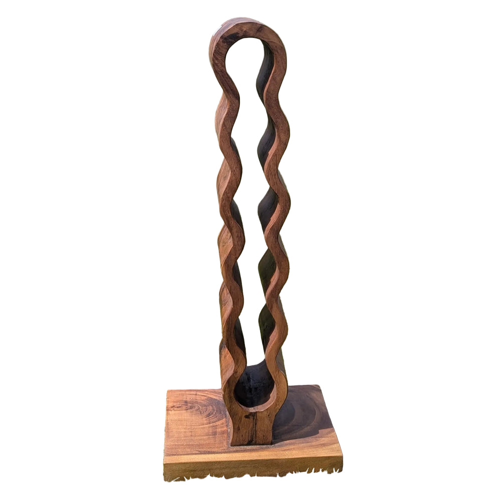 Suar Wood Bottle Rack Stand